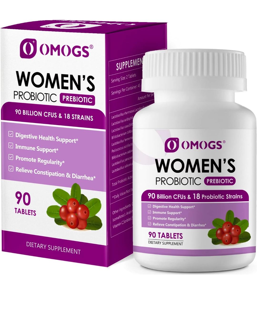 OMOGS ® ~ WomenBiotic ~ 90 Billions × 90 Tablets