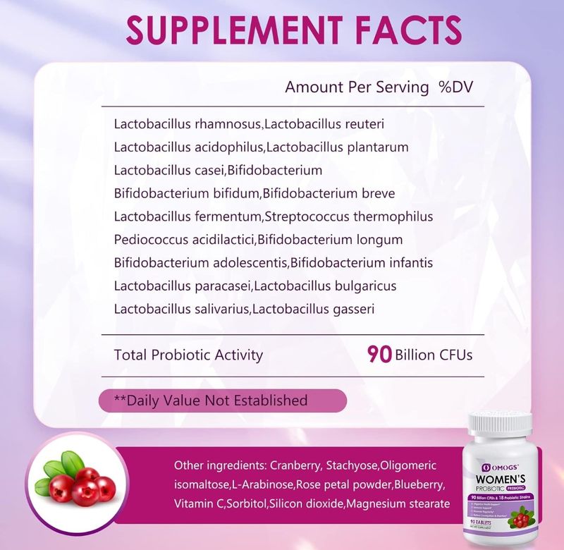 OMOGS ® ~ WomenBiotic ~ 90 Billions × 90 Tablets