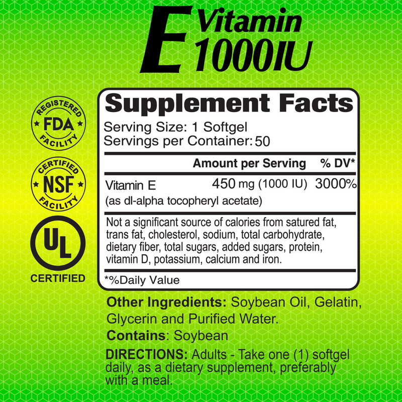 Vitamina E ~ 1.000 UI × 50 Sofgels