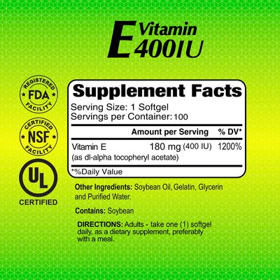 Vitamina E ~ 400 UI × 100 Sofgels