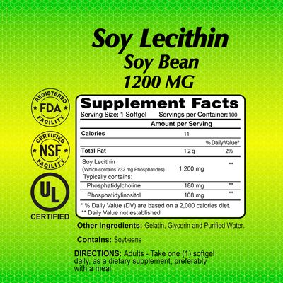 Lecitina De Soya 1.200 Mg × 100 Sofgels
