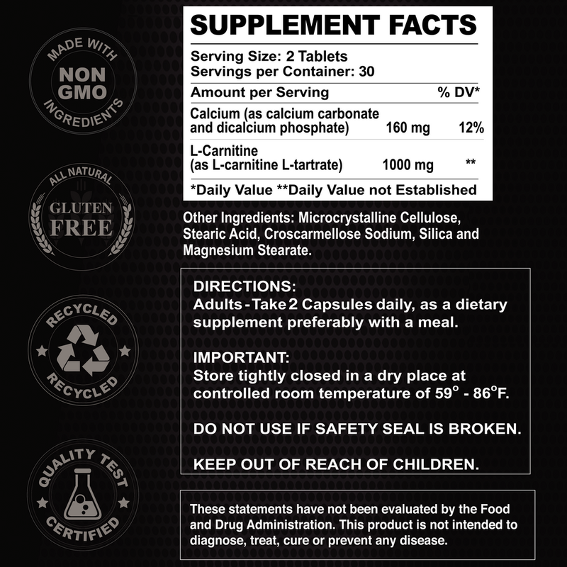 MAXIMUN© L - Carnitine ~ 800 Mg × 60 Cápsulas