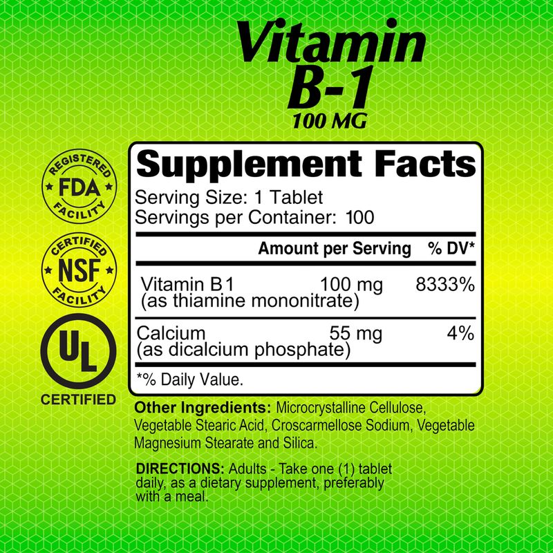 Vitamina B1 × 100 Tabletas