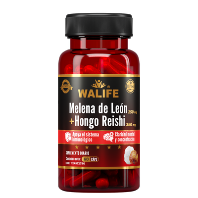 Melena de León + Hongo Reishi × 60 Cápsulas