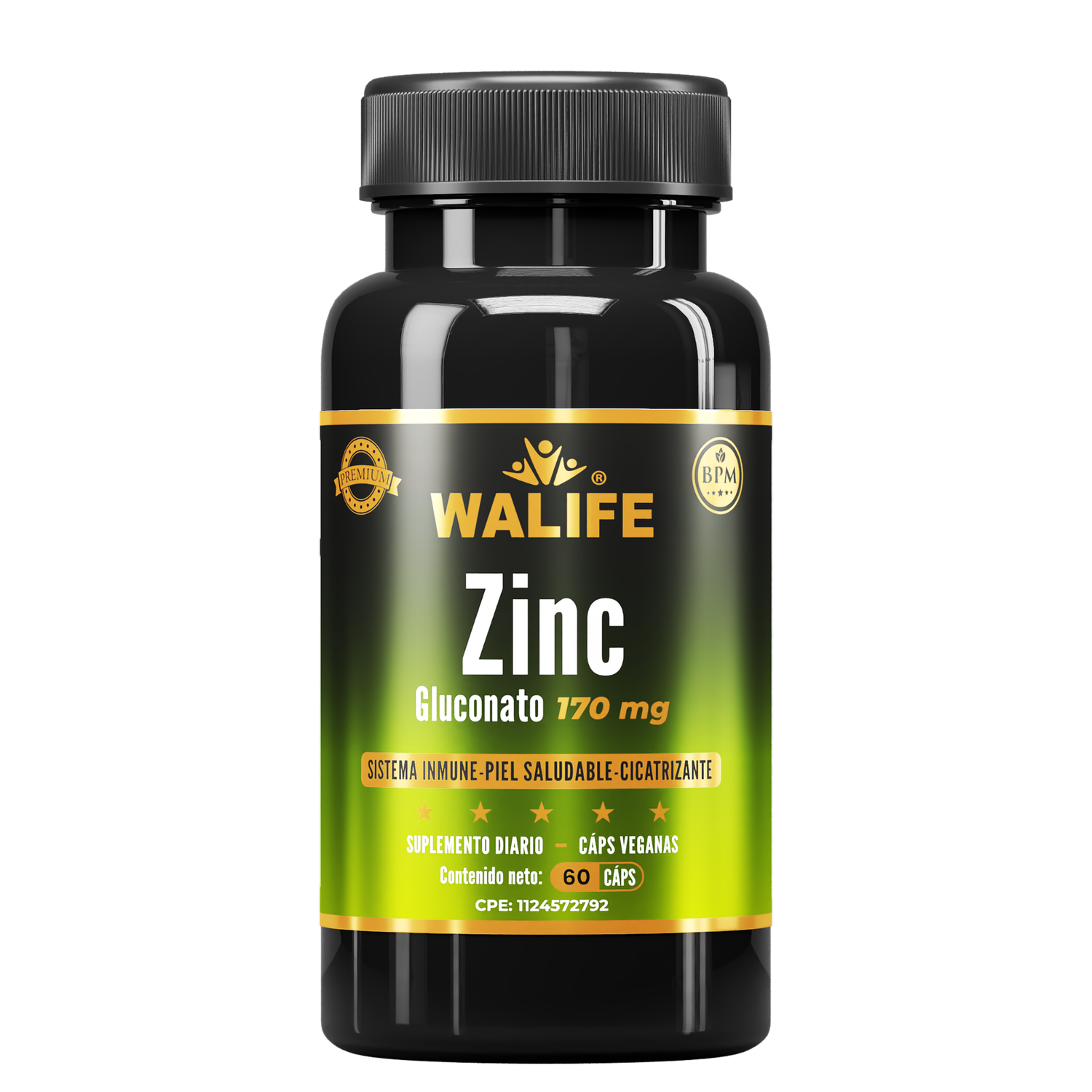 Gluconato de Zinc - 170 MG x 60 Capsulas