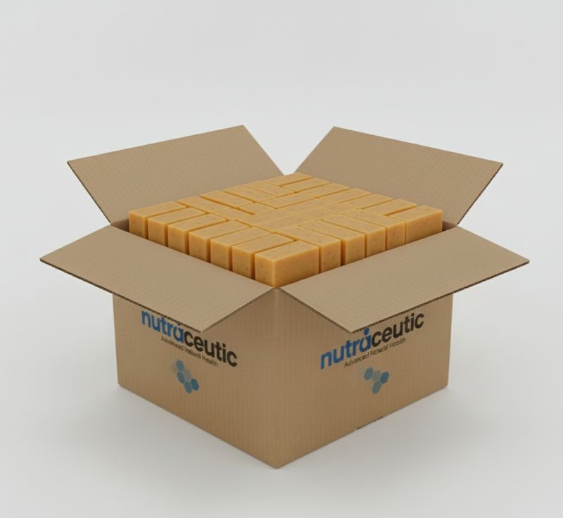 Barras/Pastillas de Jabón Corporal de Proceso en Frío con Cúrcuma, Naranja y Miel  ~ 136 Gr × 240 Unidades