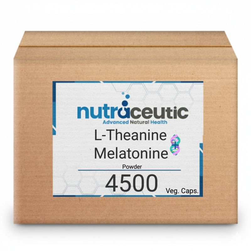 L-Theanine + Melatonina ~ 210 MG × 4500 Veg. Caps.