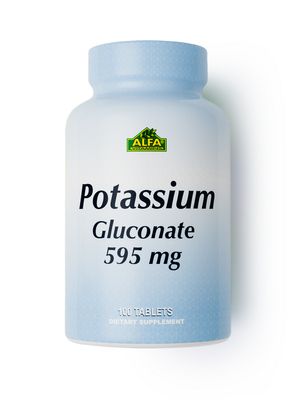 Potassium Gluconate ~ 595 Mg × 100 Tabletas