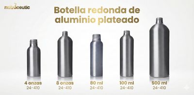 Botella de Aluminio Cosmos Redondo 4 OZ ~ Aluminio × 288 Unidades