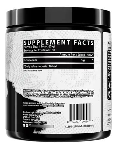 Glutamina Nutrex ~ 5.000 MG × 60 Serv