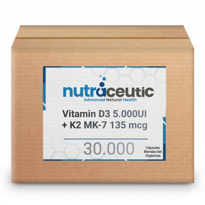 Vitamin D3 5.000UI + K2 MK-7 135 mcg ~ MCT Oil × 30.000 Sofgels