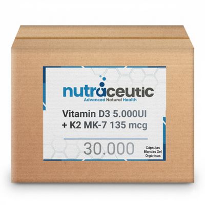 Vitamin D3 5.000UI + K2 MK-7 135 mcg ~ MCT Oil × 30.000 Sofgels