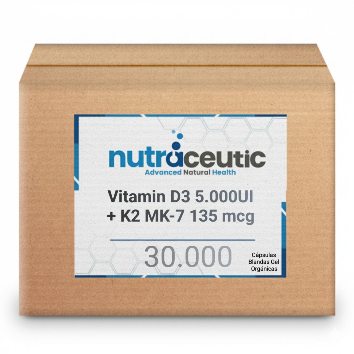 Vitamin D3 5.000UI + K2 MK-7 135 mcg ~ MCT Oil × 30.000 Sofgels