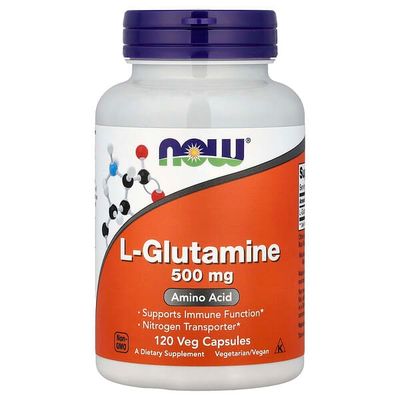 L-Glutamina NOW - 500Mg x 120 Veggi Capsules