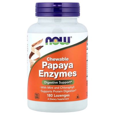 Papaya Enzymes Chewable NOW x 180 Lonzenges