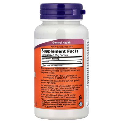 Meltonina NOW - 10Mg x 100 Veggie Capsulas