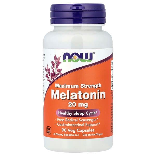 Melatonina NOW - 20Mg x 90 Veggie Capsules