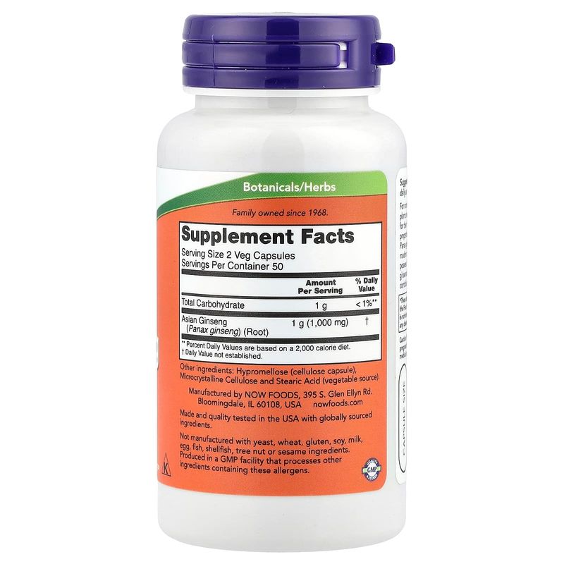 Panax Ginseng Extract NOW - 500 Mg x 100 Capsulas