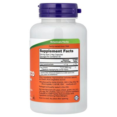 PAU D ARCO NOW - 500Mg x 100 Veggie Capsules