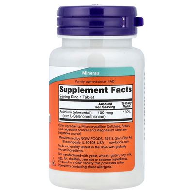 Selenio 100 MCG NOW x 100 Tabletas