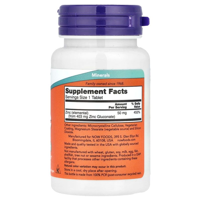 Zinc NOW - 50 Mg x 100 Tabletas