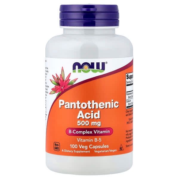 Pantothenic Acid NOW - 500 MG x 100 Veggie Capsules
