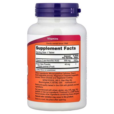 Vitamina C NOW - 500 Mg x 250 Tabletas