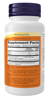 Evening Primrose Oil NOW - 500 Mg x 100 Sofgels