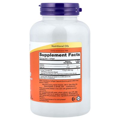 Super Evening Primrose Oil NOW - 1.300 Mg x 120 Sofgels