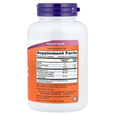 Glucosamine + Chondroitin NOW x 120 Veggie Capsules