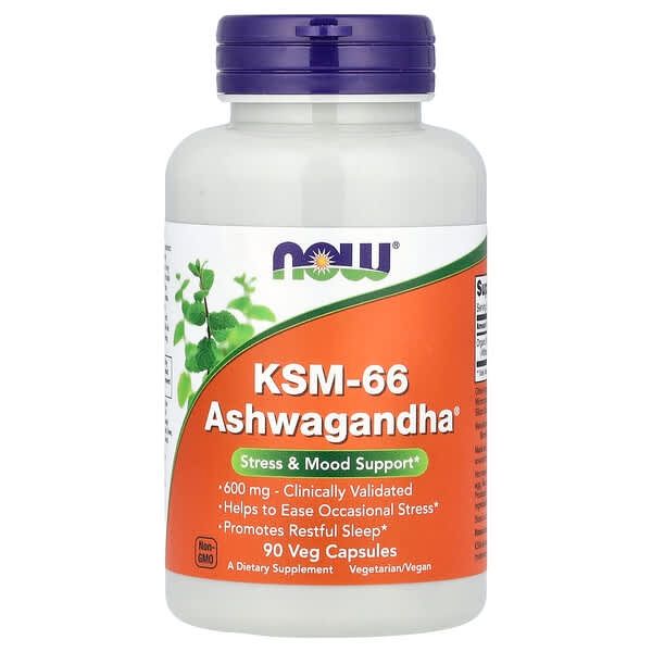 KSM-66 Ashwagandha NOW x 90 Veggie Capsules