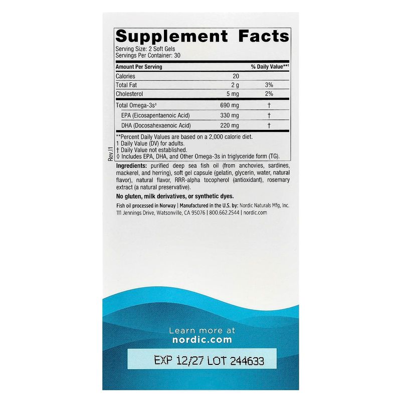Omega 3 Nordic - 690Mg x 60 Sofgels