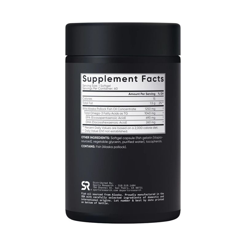Omega 3 Fish Oil Sport Research - 1.250 Mg x 60 Sofgels
