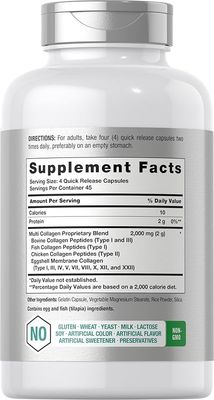 Multi Collagen Horbach (Type l,ll,lll,V,X) x 180 Capsulas