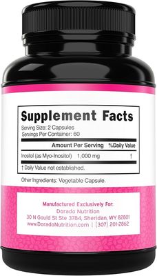 Myo Inositol Dorado Nutrition - 1000Mg x 120 Capsulas