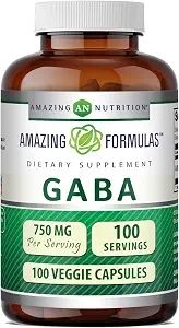 GABA Amazing Formulas - 750Mg x 100 Veggie Capsules
