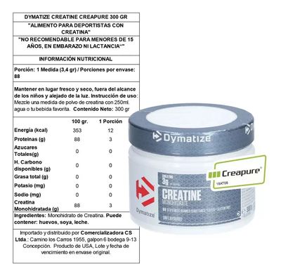 Creatina Dymatize Creapure - 3 GR x 88 Serv