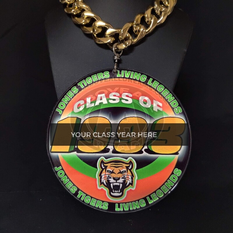 Tiger Pride Day &quot;Class of..&quot; Medallions w/Gold Bling Chain