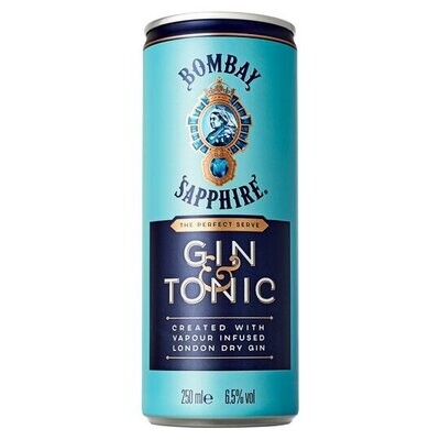 Bombay Saphire and tonic 250ml