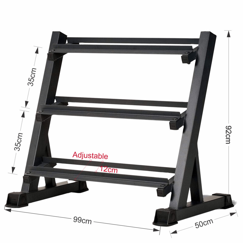 Soporte Mancuernas 3 Alturas Anchura Ajustable 99 x 50 x 92 CM