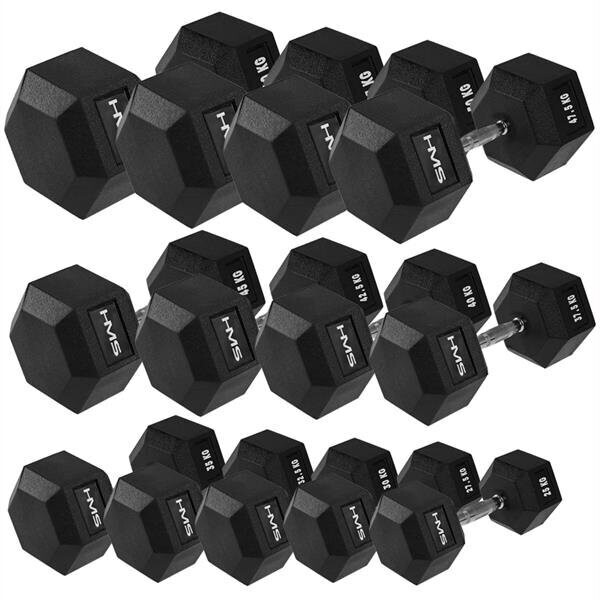Mancuernas Hexagonales Profesionales HEX PRO HMS / Set 2 a 20 KG (200 KG)