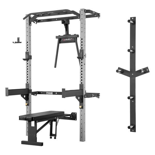 POWER RACK DE PARED PLEGABLE SIN/ CON BANCO Y ACCESORIOS KLT22 HMS PRO