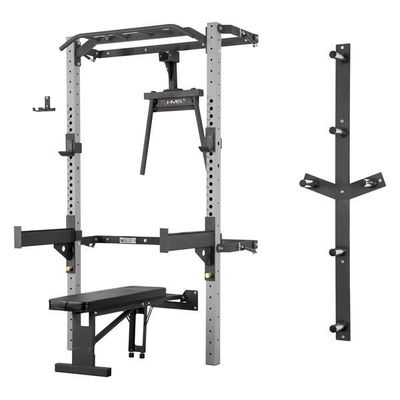 POWER RACK DE PARED PLEGABLE SIN/ CON BANCO Y ACCESORIOS KLT22 HMS PRO