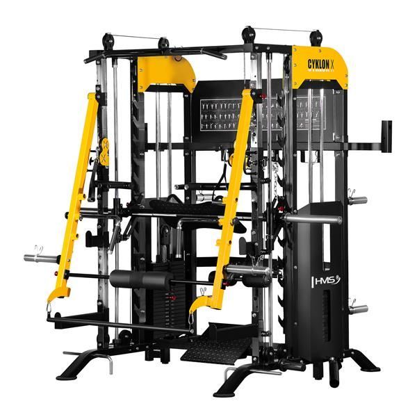 MÁQUINA SMITH MULTIFUNCIONAL CYKLON X HMS, 200KG PESO INCLUIDO, FULL ACCESORIOS