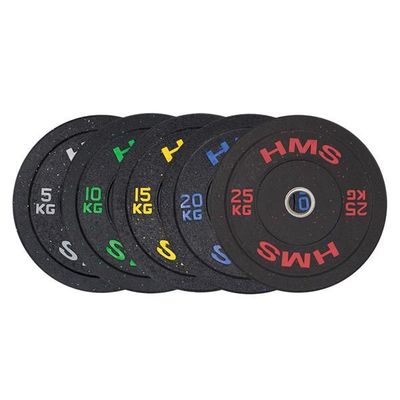SET 100/150KG DISCOS BUMPER PRO HMS PLACA HTBR25