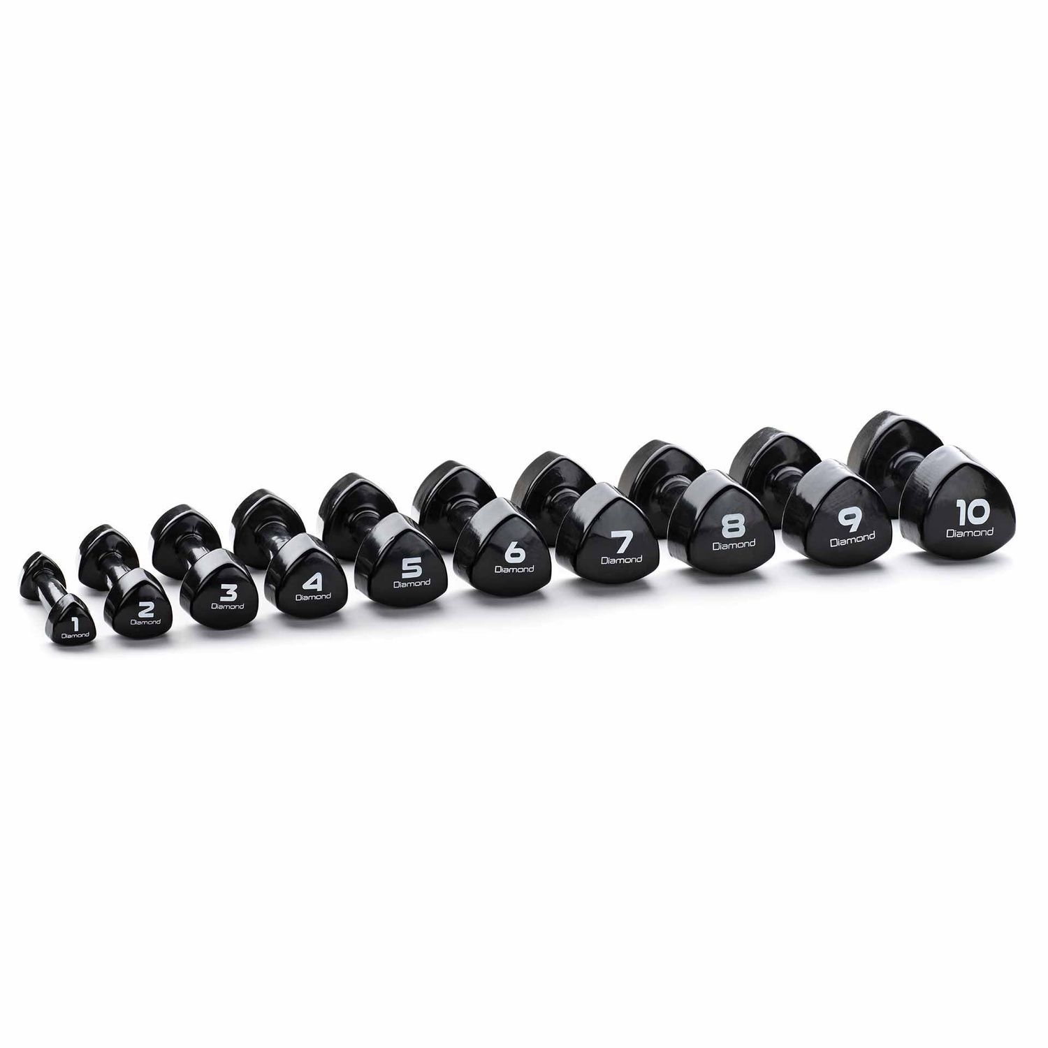 SET MANCUERNAS PROFESIONALES DE VINILO  1-10 KG DIAMOND FITNESS