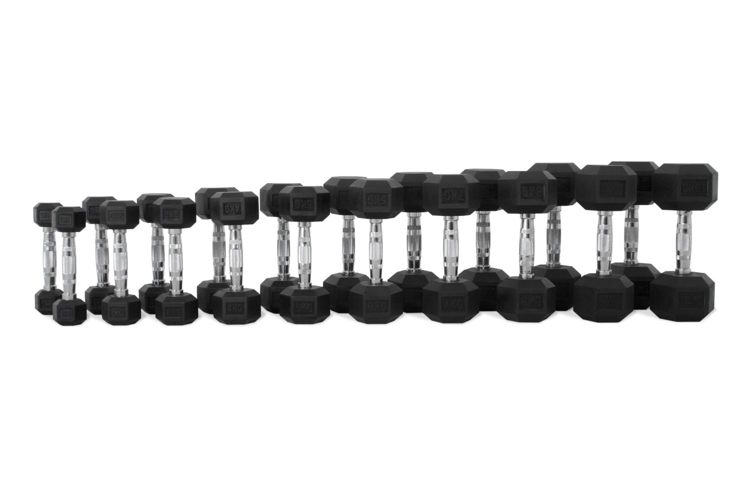 SET MANCUERNAS HEXAGONAKLES DE 1 A 10 KG