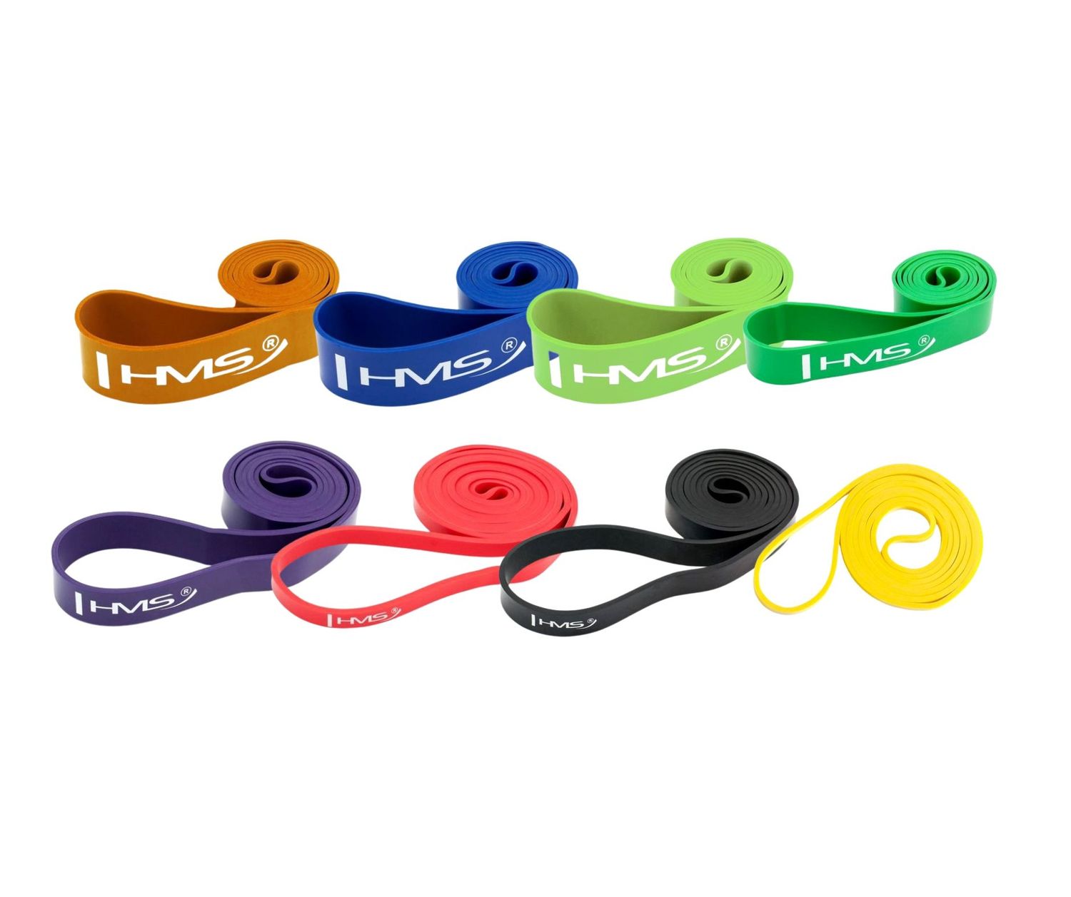 SET POWER BANDS 8 UNIDADES DE 1 a 98 KG HMS PREMIUM