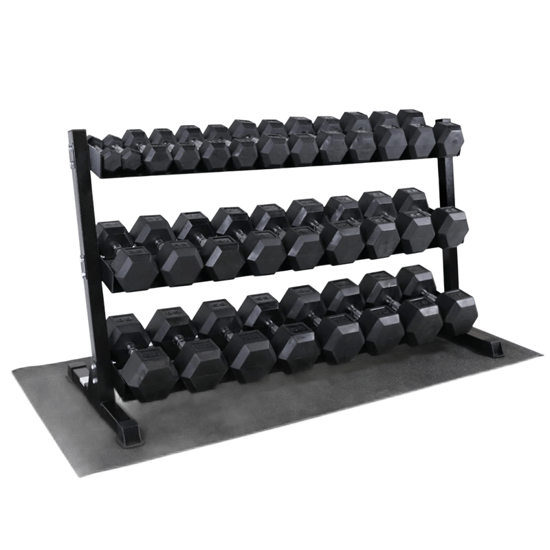 SET MANCUERNAS HEXAGONALES 2.5 A 25 KG CON SOPORTE 3 ALTURAS