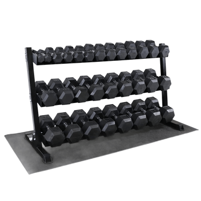 SET MANCUERNAS HEXAGONALES 2.5 A 25 KG CON SOPORTE 3 ALTURAS
